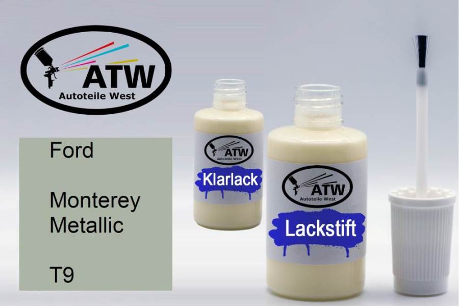 Ford, Monterey Metallic, T9: 20ml Lackstift + 20ml Klarlack - Set, von ATW Autoteile West.